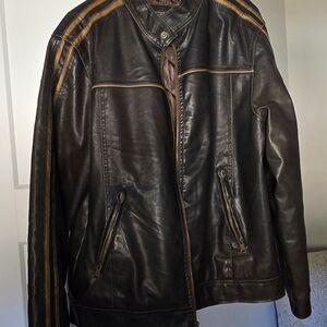Arizona Jean Company Dark Brown Leather Bomber Jacket